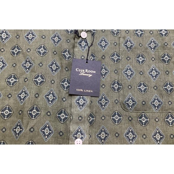 NWT  Men's Club Room Luxury Linen  Green Short Sleeve  Size: XL - Picture 7 of 12